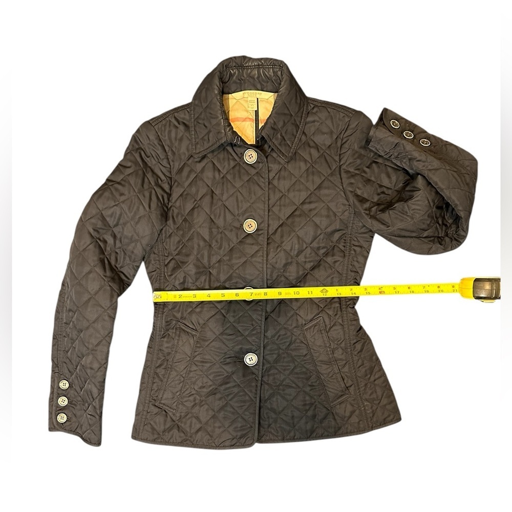 BURBERRY BRIT Quilted Black Jacket Coat Blazer Nova Check Lined Size XS - Picture 14 of 16
